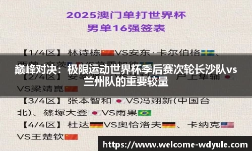 巅峰对决：极限运动世界杯季后赛次轮长沙队vs兰州队的重要较量